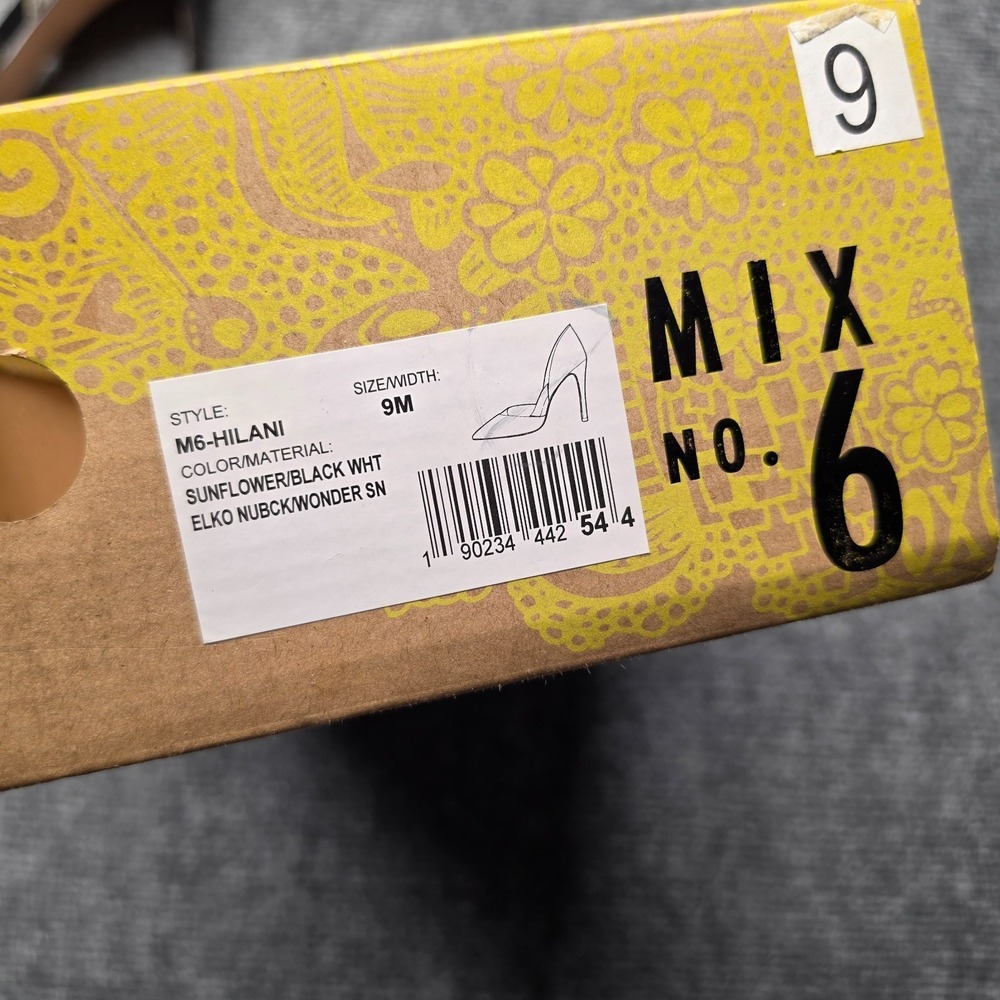 Mix No 6 Hilani Pumps Womens 9M Sunflower Yellow Snakeskin Clear D'Orsay Heels - Picture 6 of 7